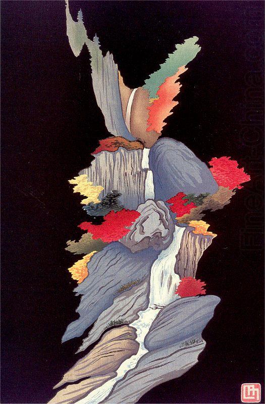 Miller, Lilian May Rainbow Pheonix Waterfall china oil painting image